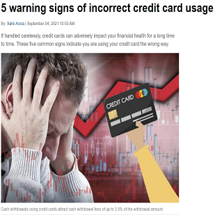 5 warning signs of incorrect credit card usage