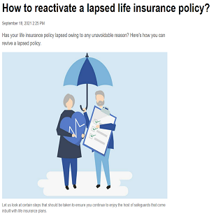 How to reactivate a lapsed life insurance policy?