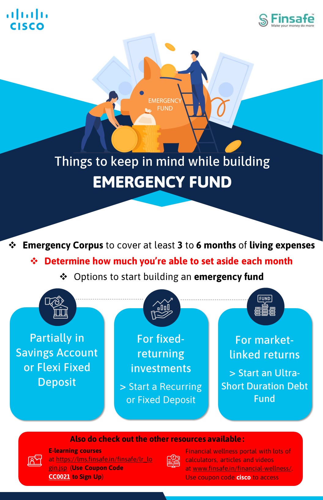 Week 2- Things to keep in Mind while building EMERGENCY FUND- cisco