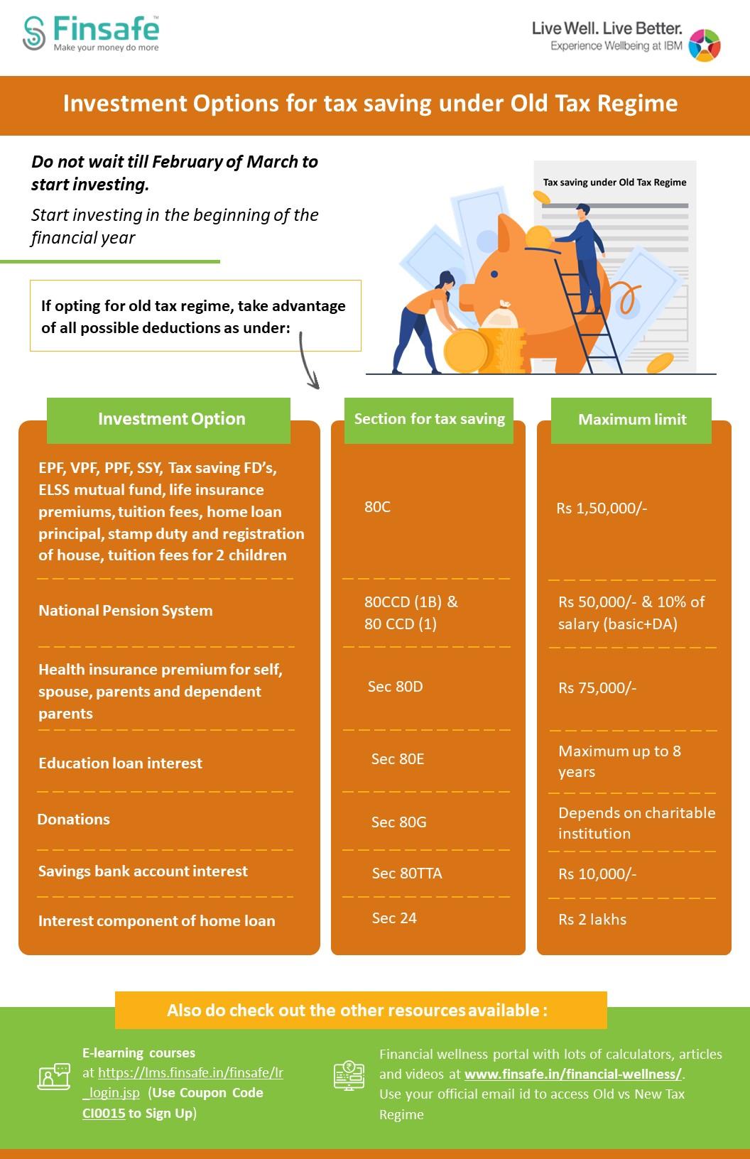 Week 2- Investment Options for tax saving under Old Tax Regime- IBM