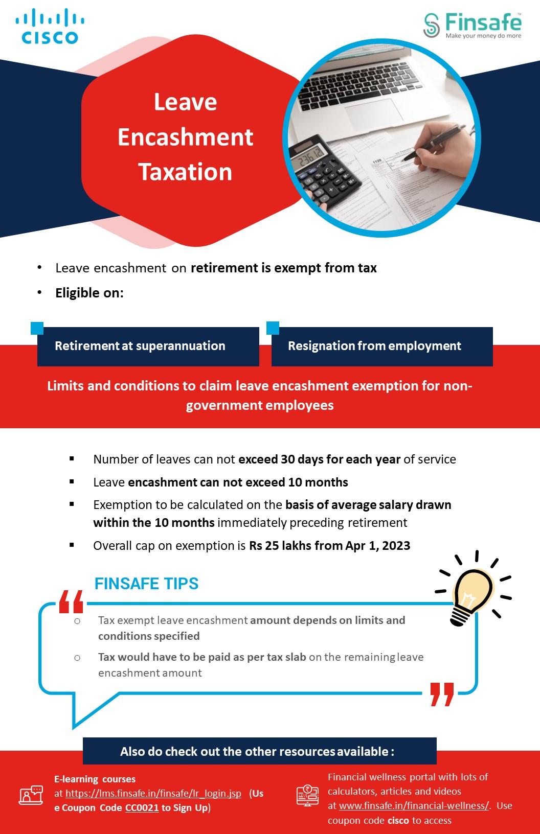 Week 2- Leave Encashment Taxation-cisco