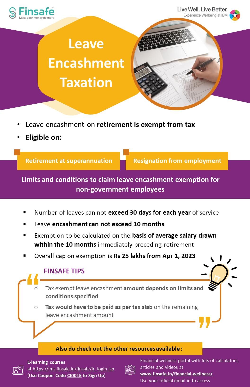 Week 2- Leave Encashment Taxation-ibm