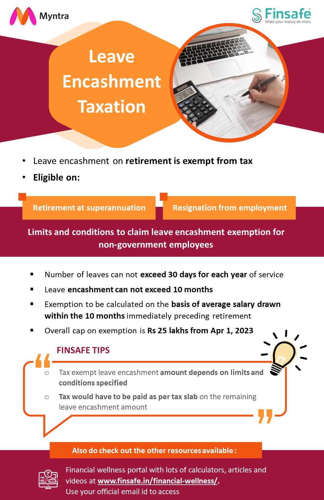 Week 2- Leave Encashment Taxation-myntra