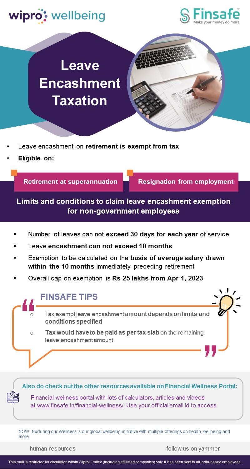 Week 2- Leave Encashment Taxation- wipro