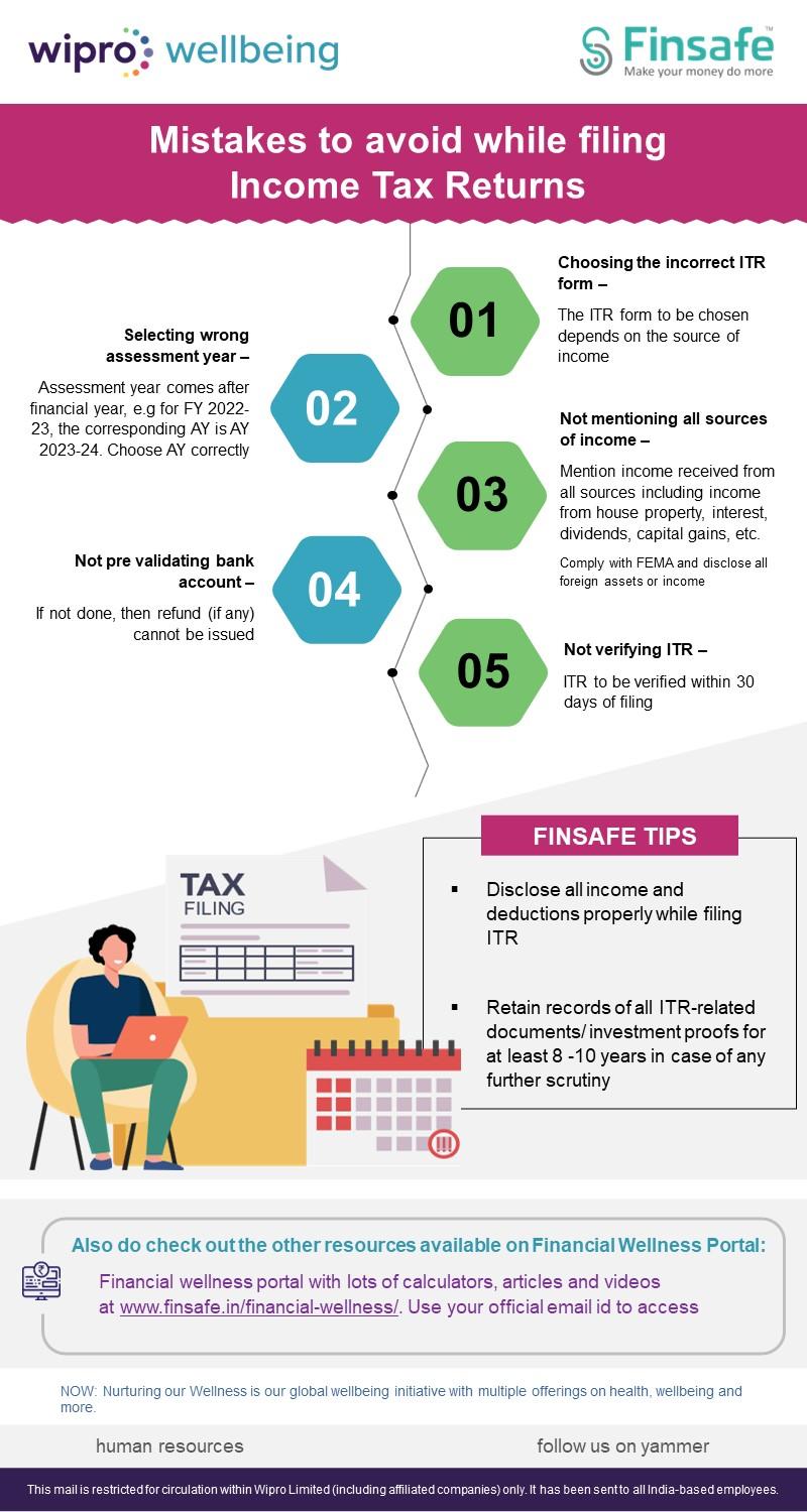 Week 1- Mistakes to avoid while filing Income Tax Returns- wipro