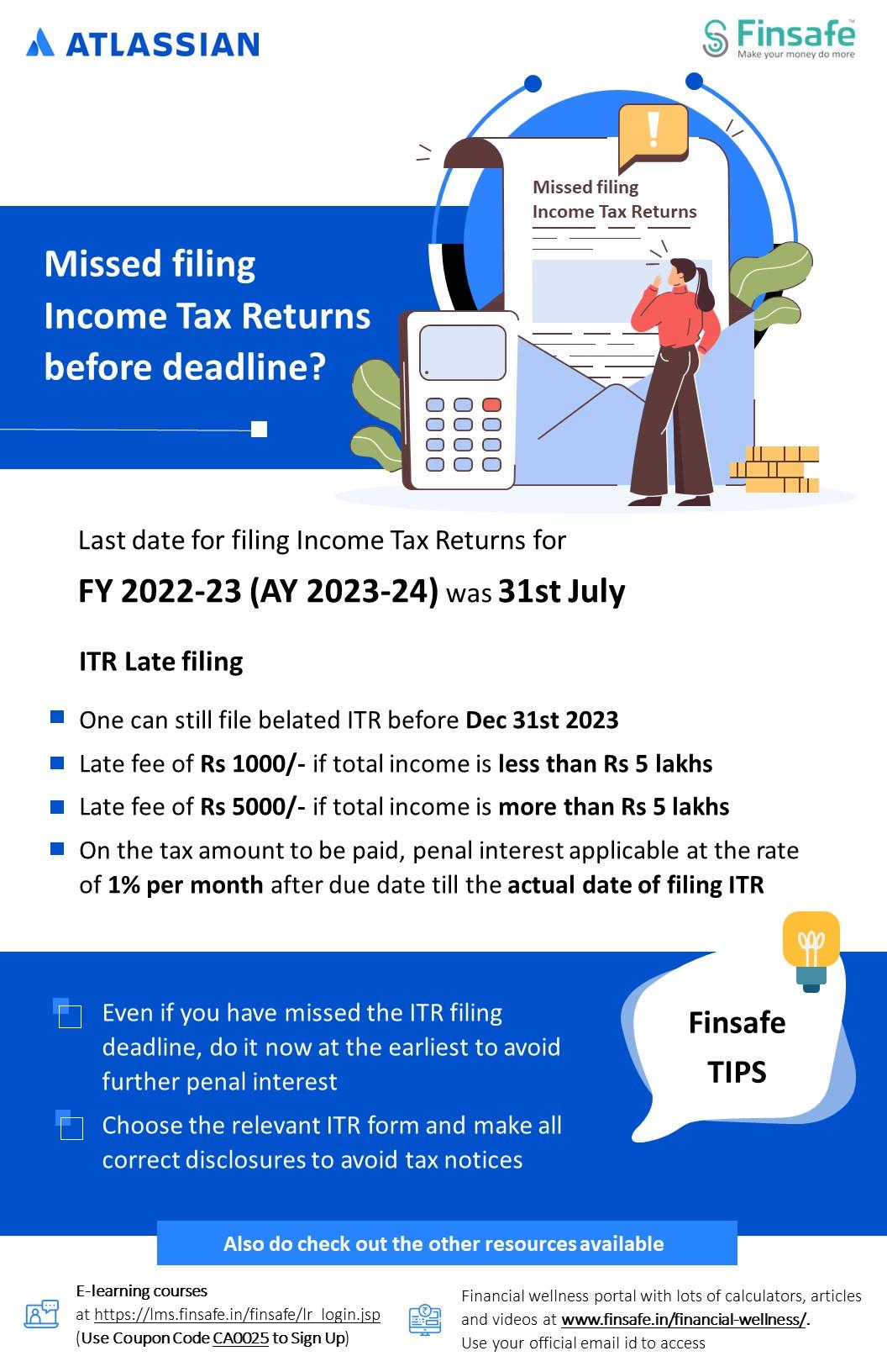 Week 1- Missed filing Income Tax Returns before deadline-Atlassian