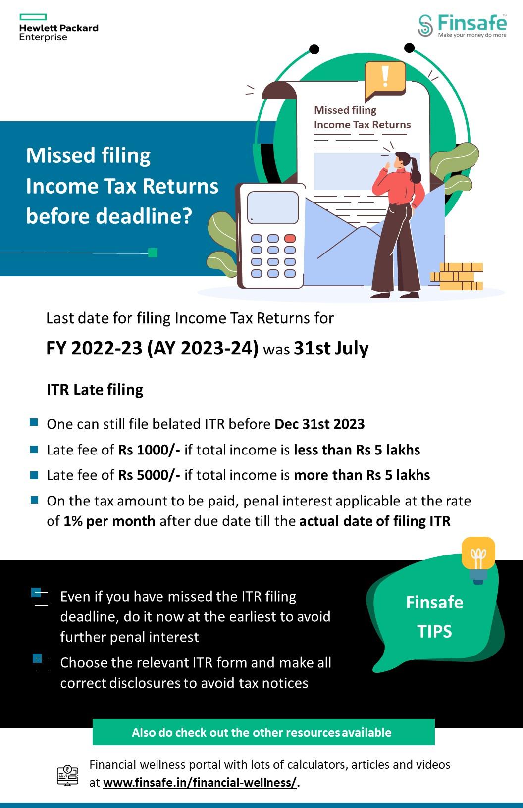 Week 1- Missed filing Income Tax Returns before deadline- HPE