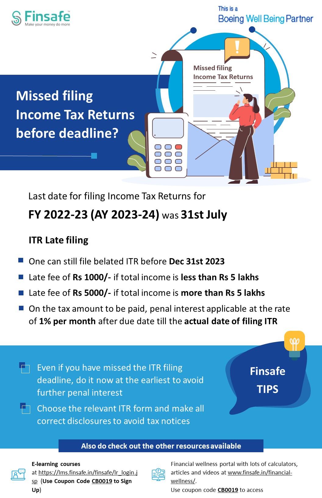 Week 1- Missed filing Income Tax Returns before deadline- boeing