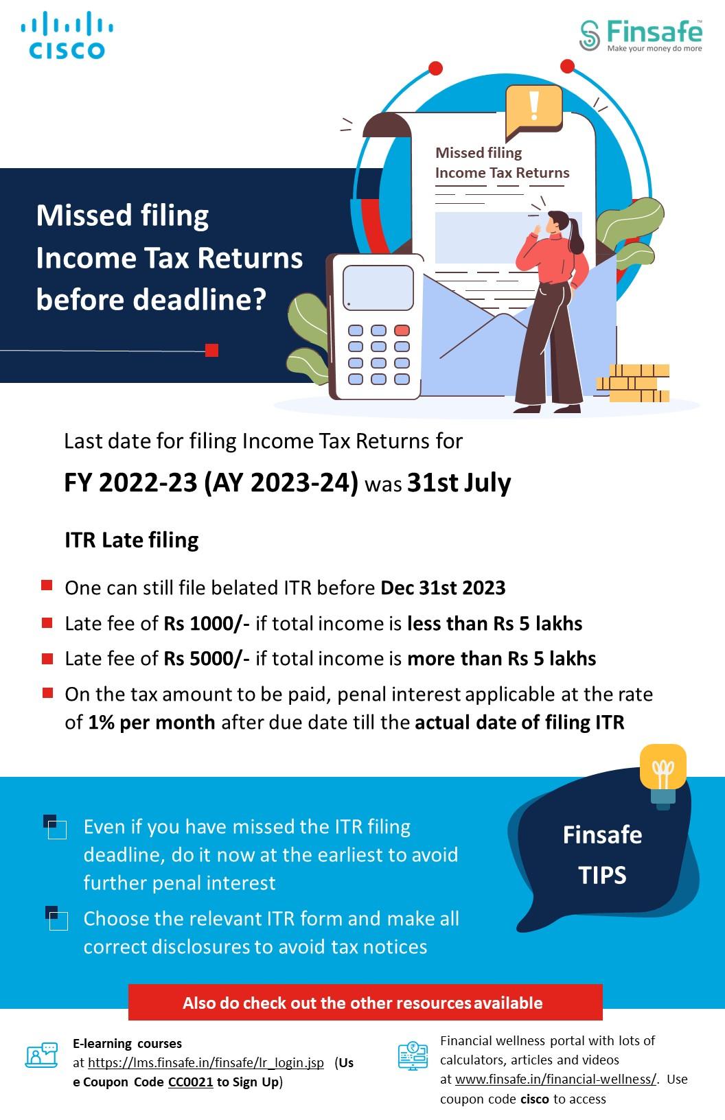 Week 1- Missed filing Income Tax Returns before deadline-cisco