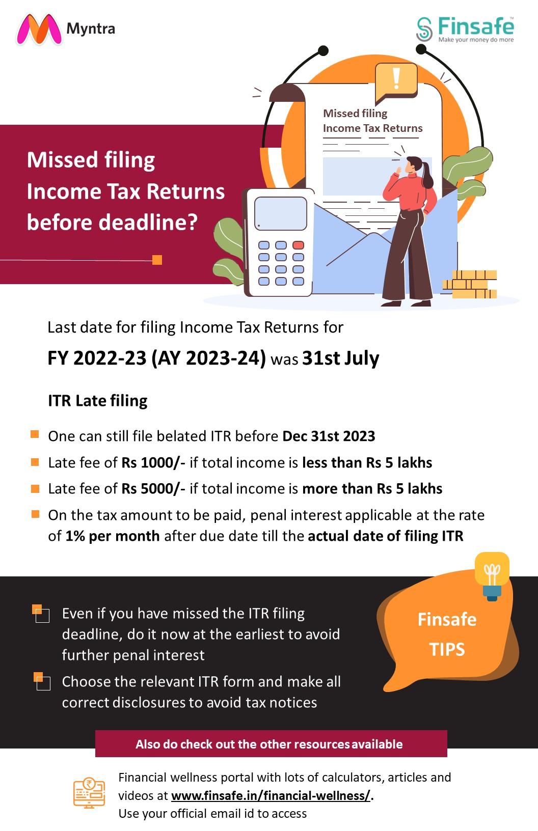 Week 1- Missed filing Income Tax Returns before deadline-myntra