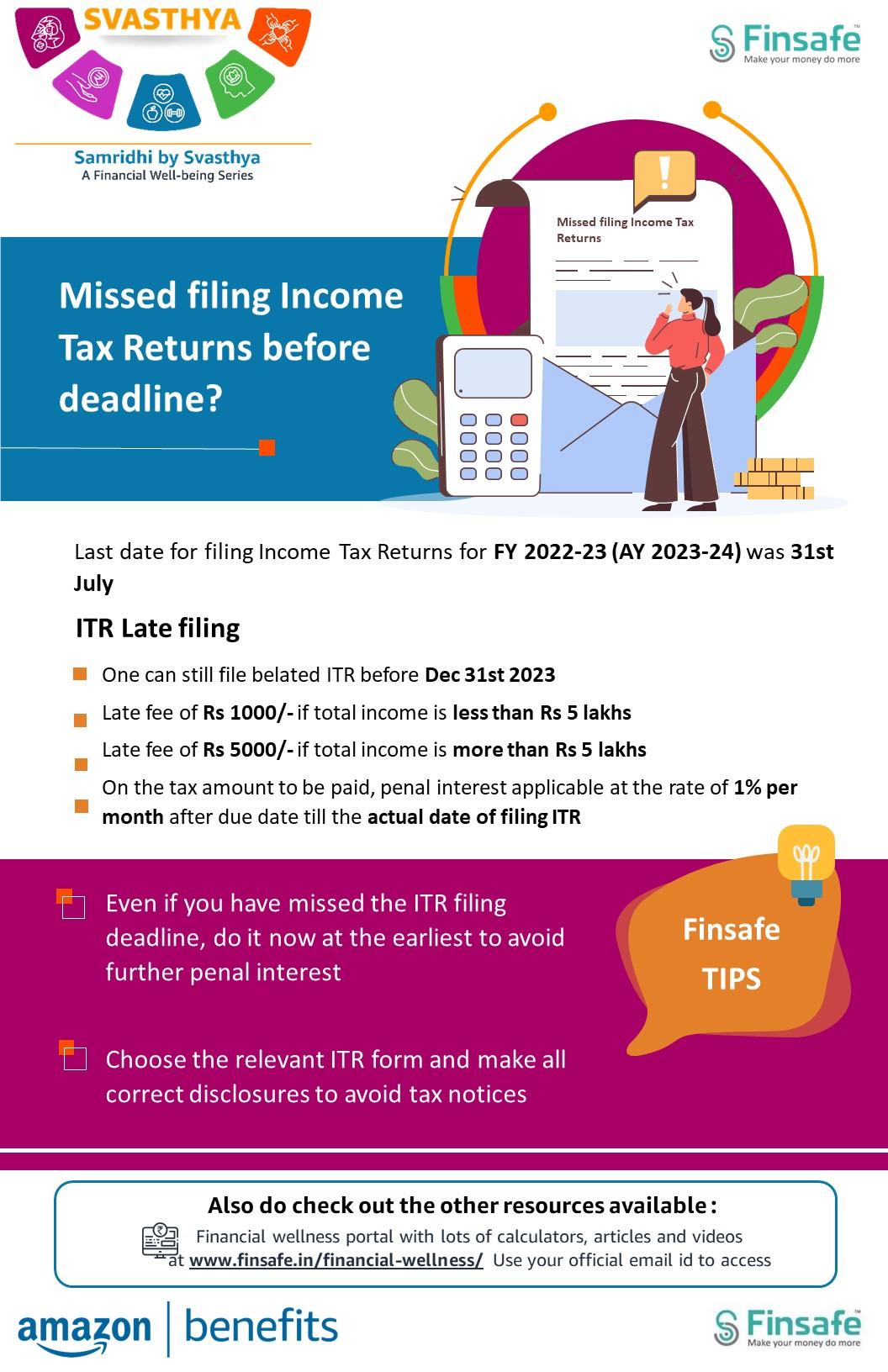 Week 1- Missed filing Income Tax Returns before deadline