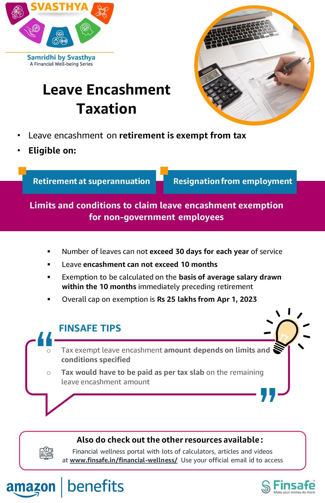 Week 2- Leave Encashment Taxation