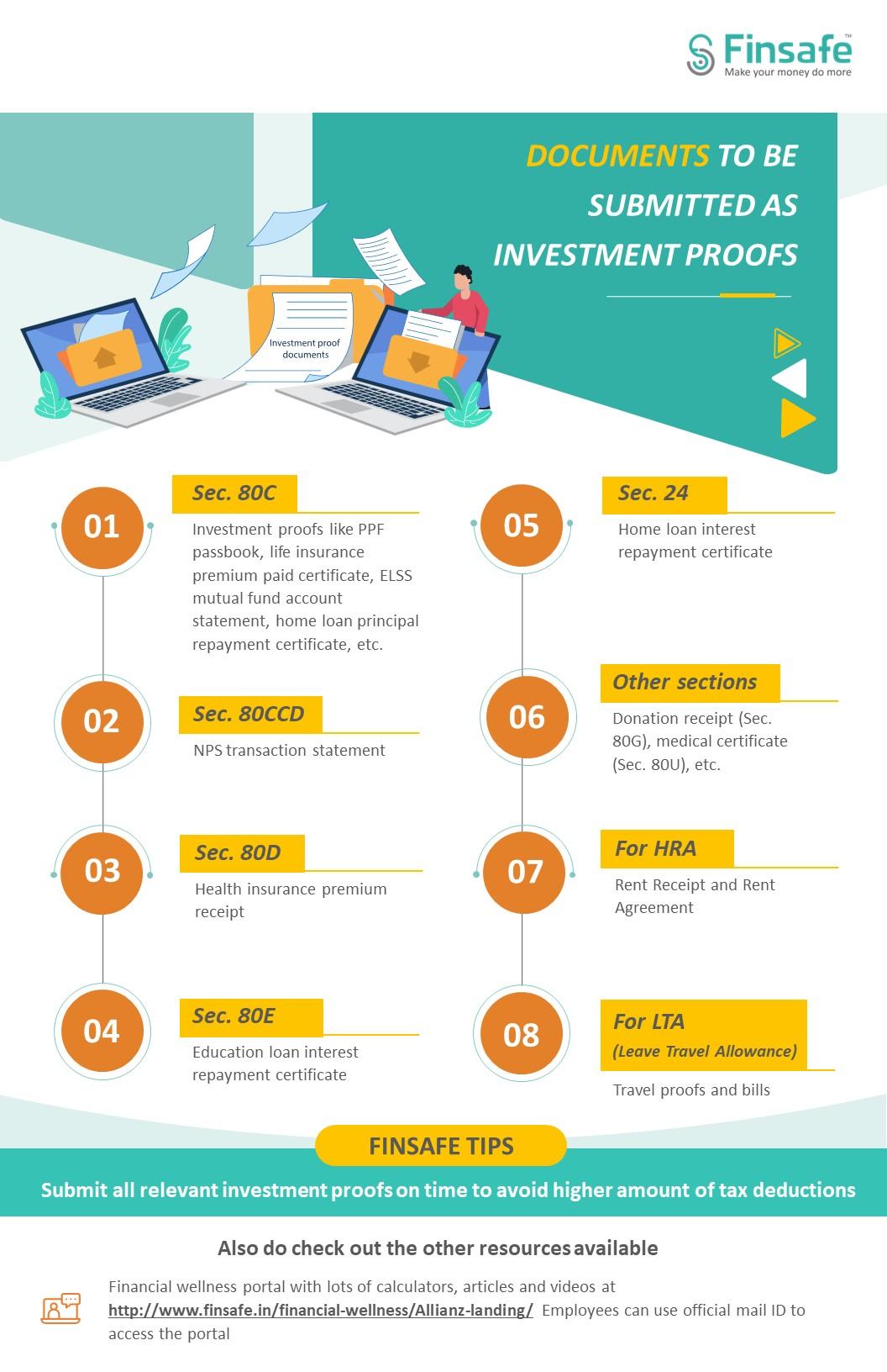 Week 1- Documents to be submitted as investment proofs- alz