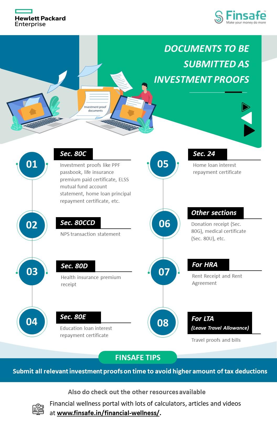 Week 1- Documents to be submitted as investment proofs- hpe