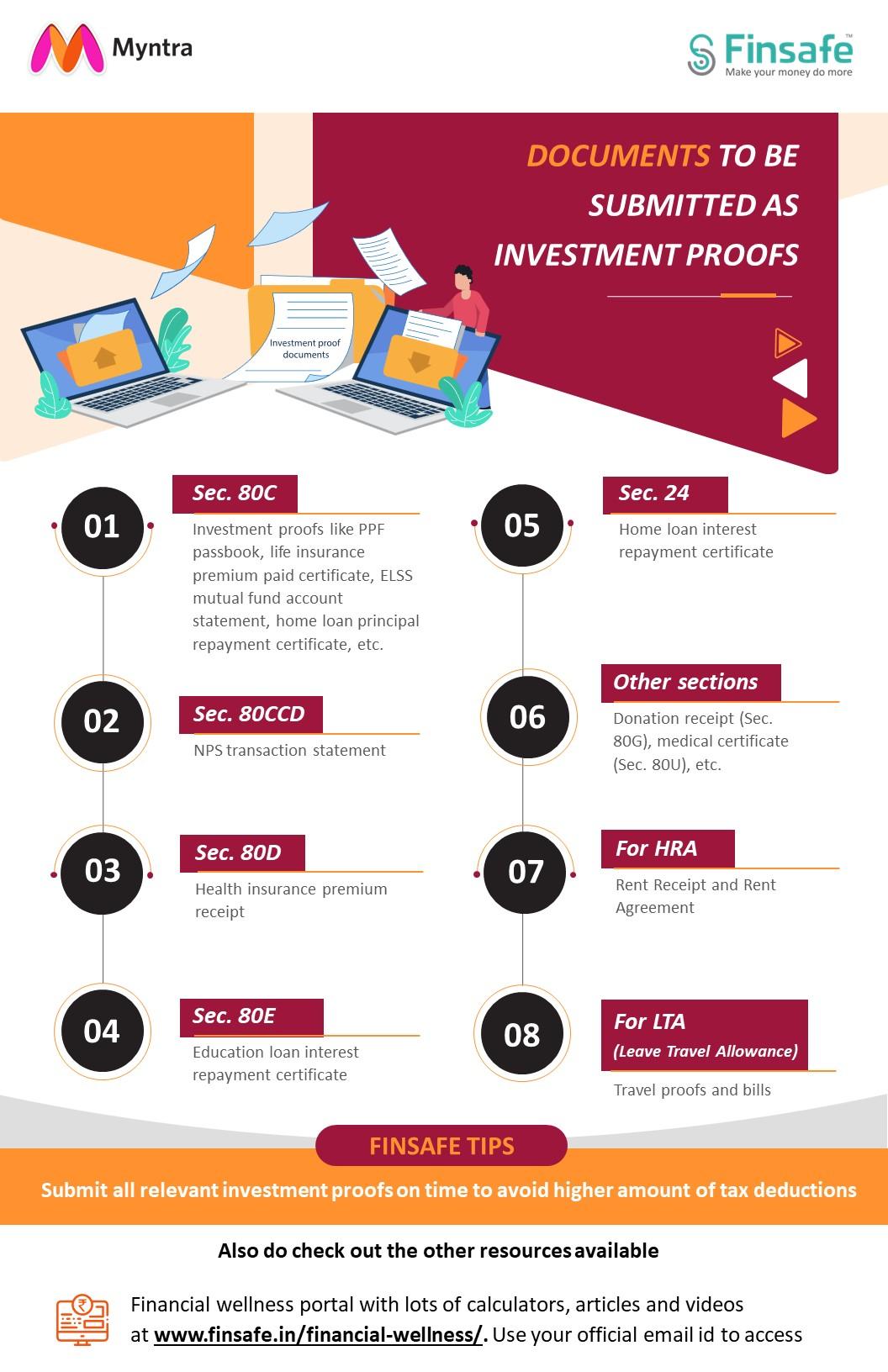 Week 1- Documents to be submitted as investment proofs- myntra